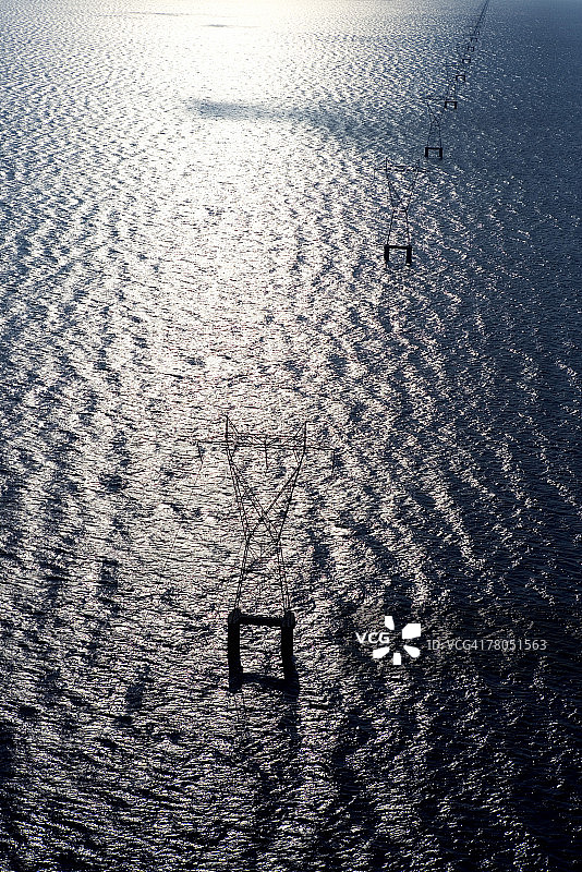 路易斯安那州新奥尔良庞恰特雷恩湖的航拍景色图片素材