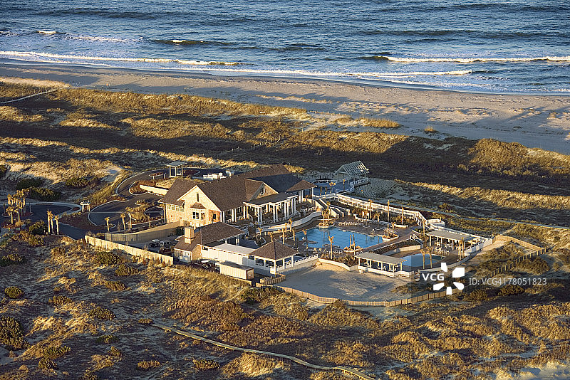 北卡罗来纳州博德黑德岛恐惧角建筑航拍图片素材