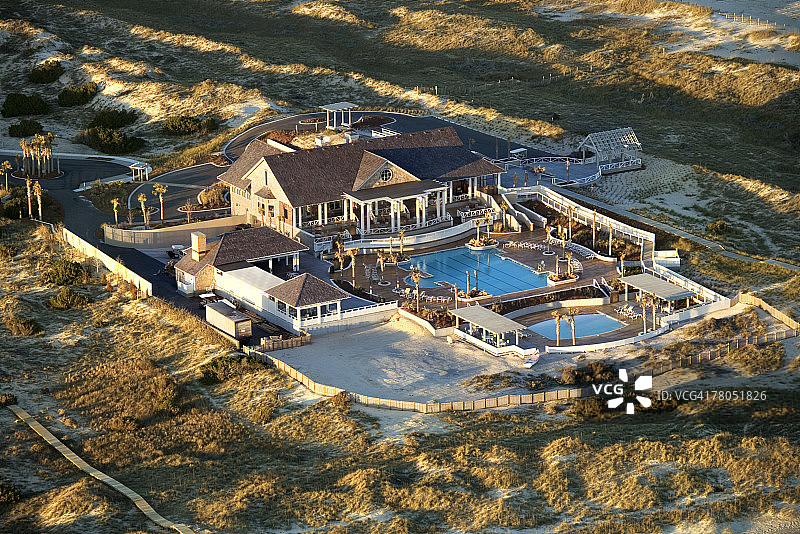 北卡罗来纳州博德黑德岛恐惧角建筑航拍图片素材