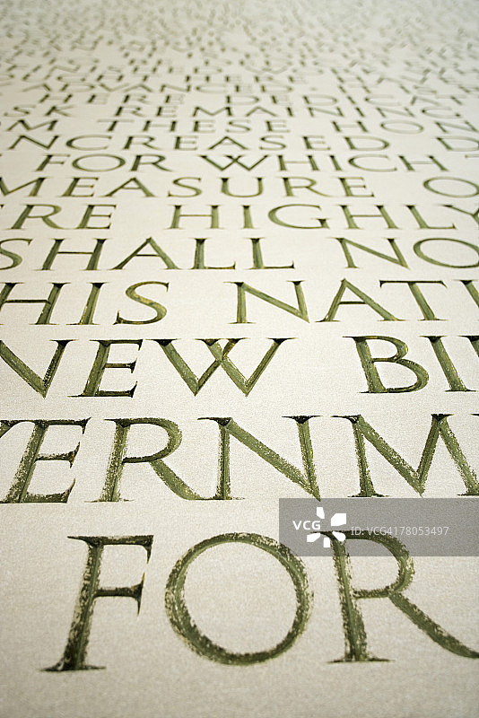 华盛顿特区林肯纪念堂上的葛底斯堡演说图片素材