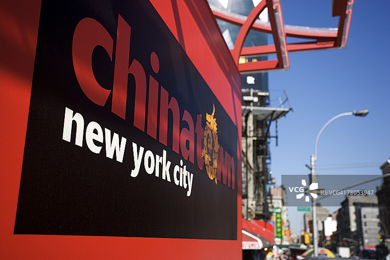 纽约曼哈顿唐人街标志图片素材