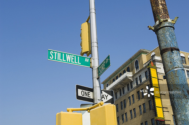Stillwell街路牌，布鲁克林，纽约市图片素材