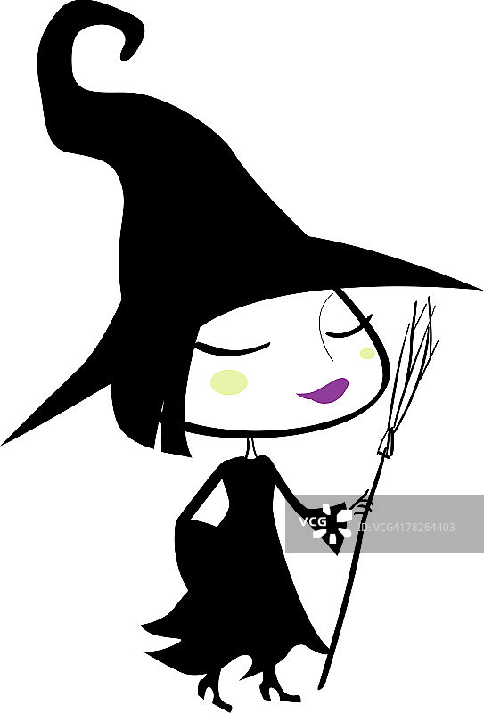 拿着扫帚的女巫图片素材