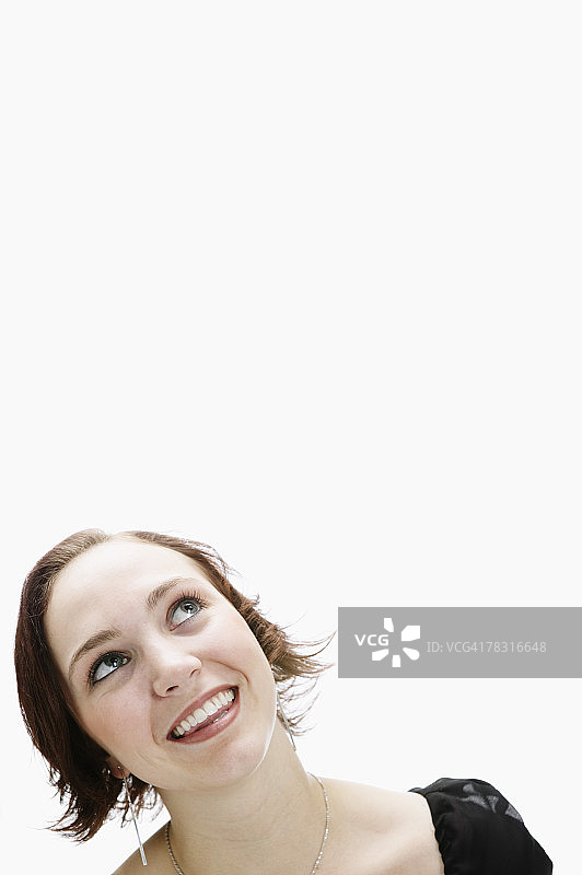 女人抬头图片素材