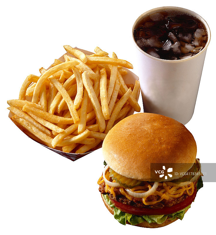 汉堡、薯条和可乐图片素材