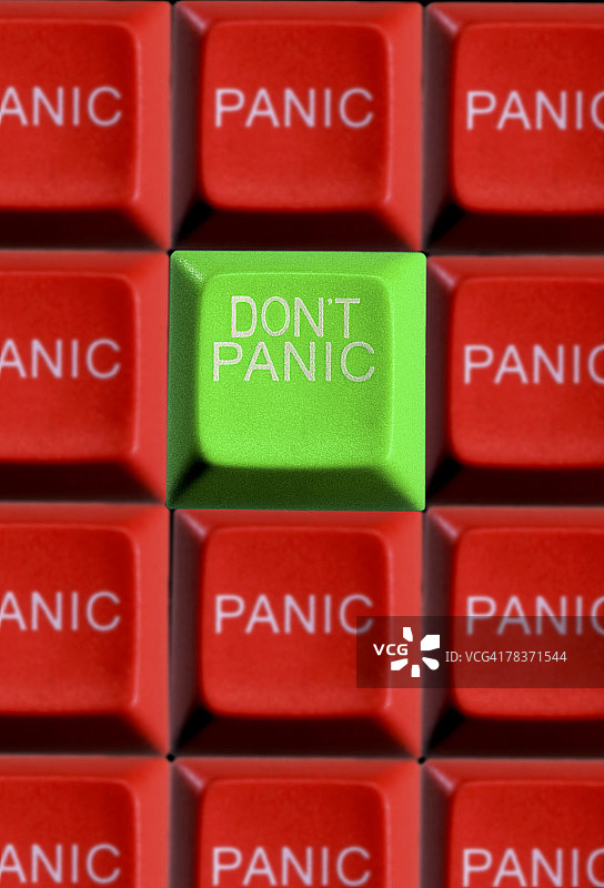 带有“不要恐慌”按钮的紧急按钮图片素材
