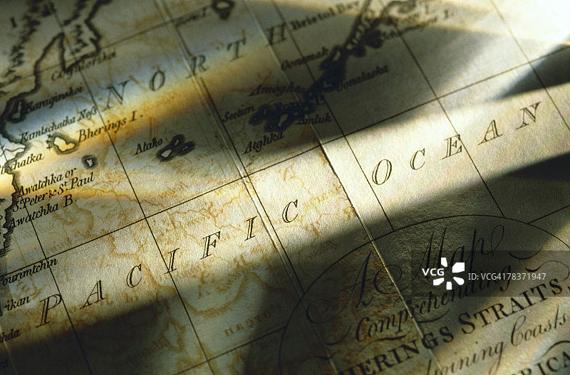 地图上的太平洋图片素材