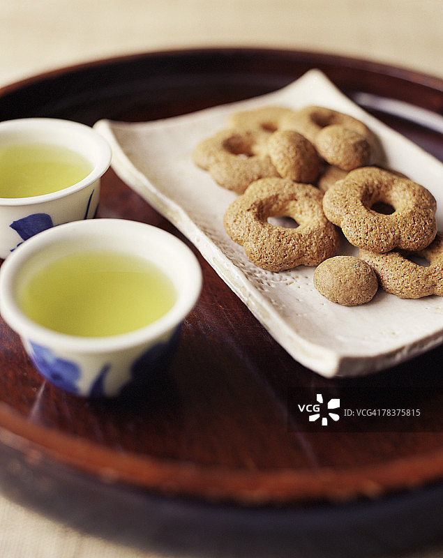 绿茶和饼干图片素材