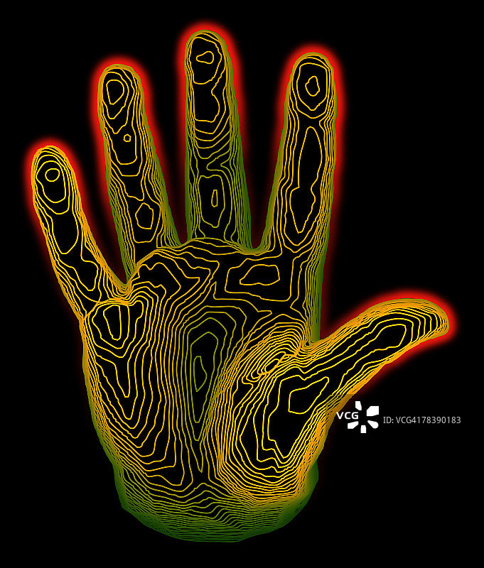 手掌地形浮雕图片素材