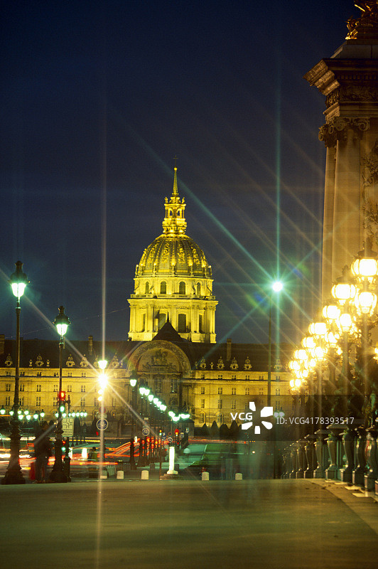 法国巴黎夜景图片素材