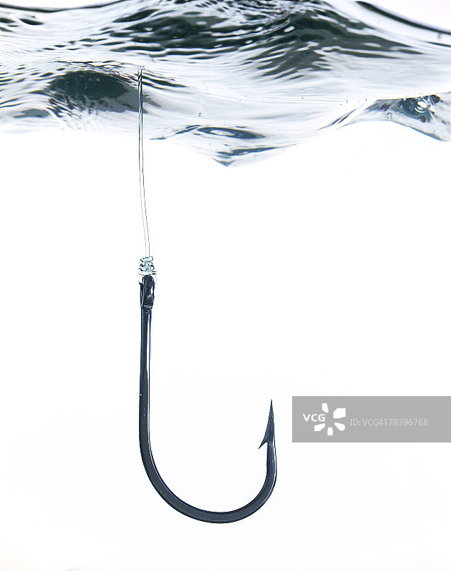 水中的鱼钩图片素材