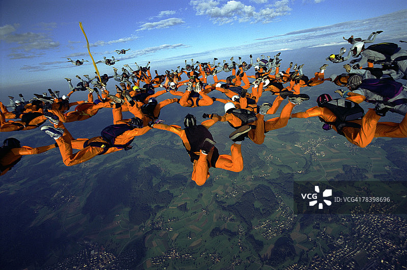 跳伞队形图片素材