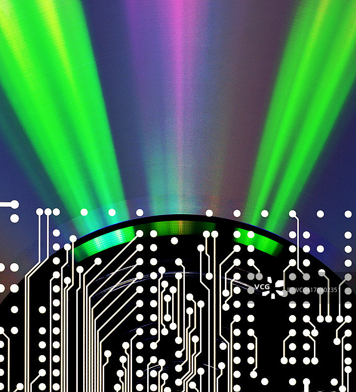 电路和发光CD图片素材
