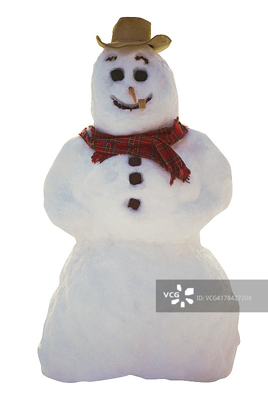 戴帽子和围巾的雪人图片素材