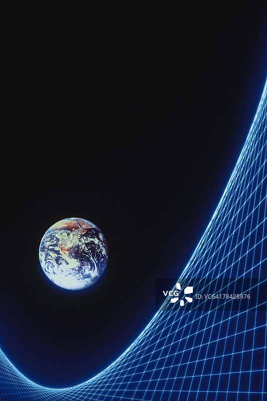 带有抛物线的太空地球图片素材