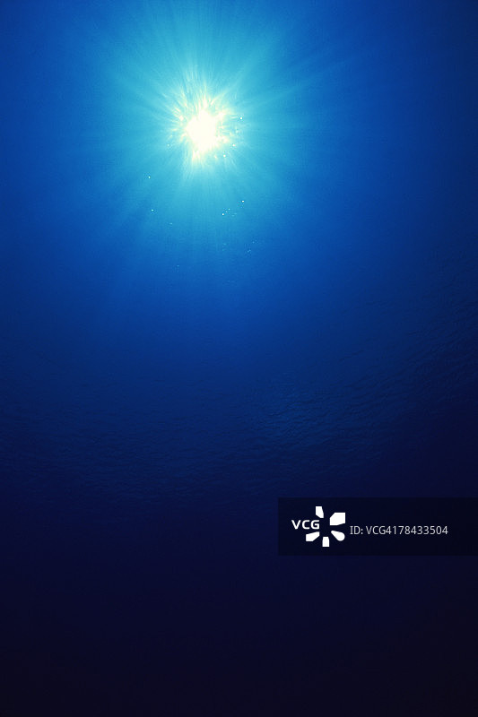 水下水面波浪和阳光图片素材