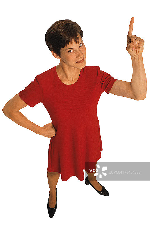 手扶臀部的指点女人图片素材