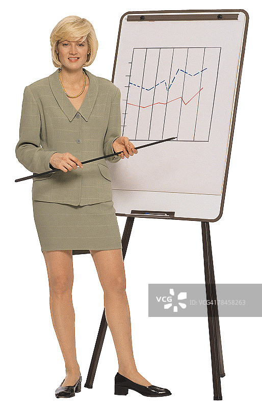 展示图表的女商人图片素材