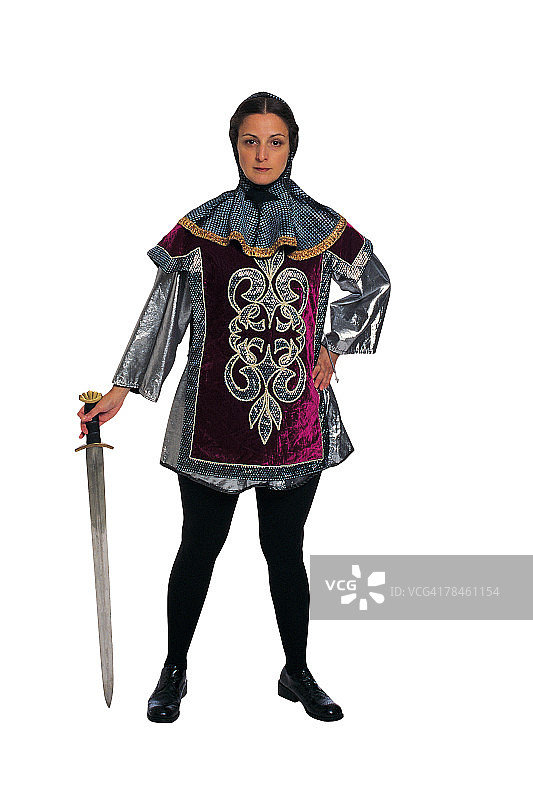 身穿圣女贞德服装的女人图片素材