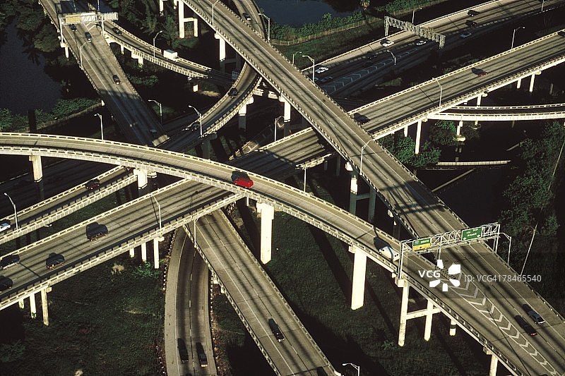 高速公路立交桥的航拍图图片素材
