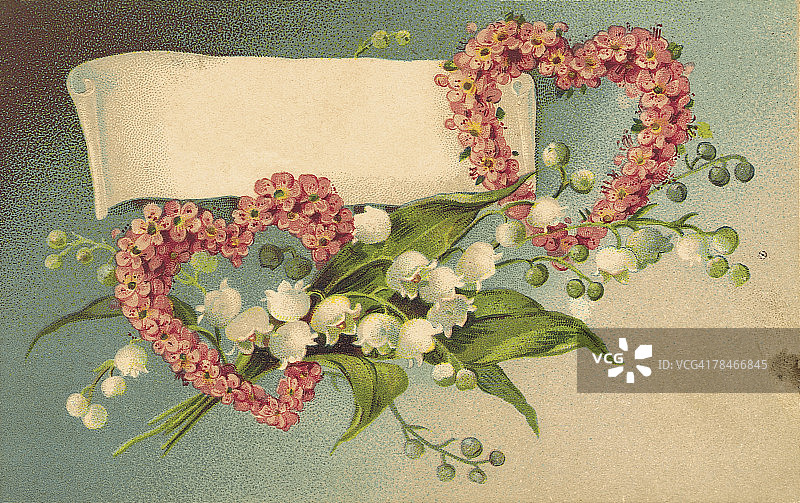 古董情人节贺卡图片素材