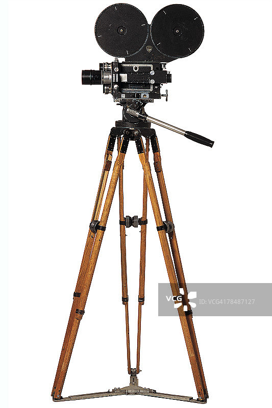 三脚架上的电影摄影机图片素材
