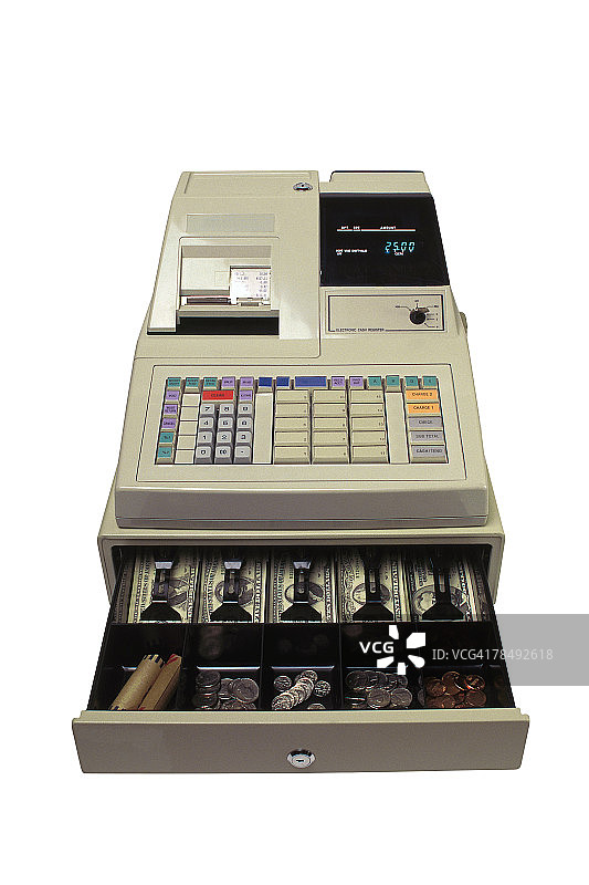带现金的收银机图片素材