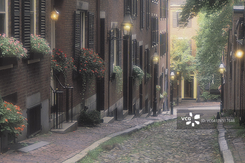 美国马萨诸塞州波士顿的橡子街图片素材