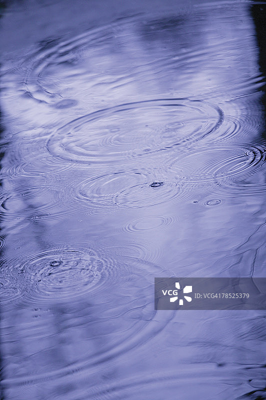 雨水落在水坑里图片素材