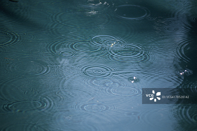 雨水落在水坑里图片素材