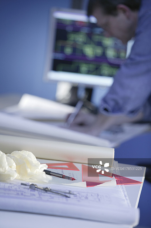 建筑师的办公桌图片素材