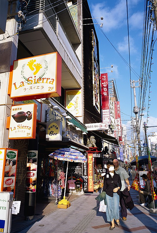 日本冲绳县那霸市国际通图片素材