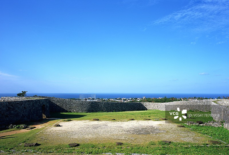 日本冲绳县的座喜味城遗址图片素材