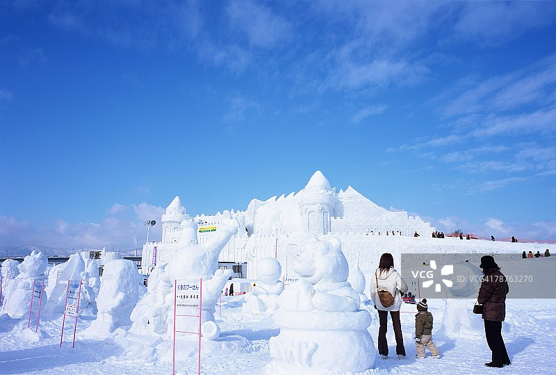 日本北海道旭川雪祭图片素材