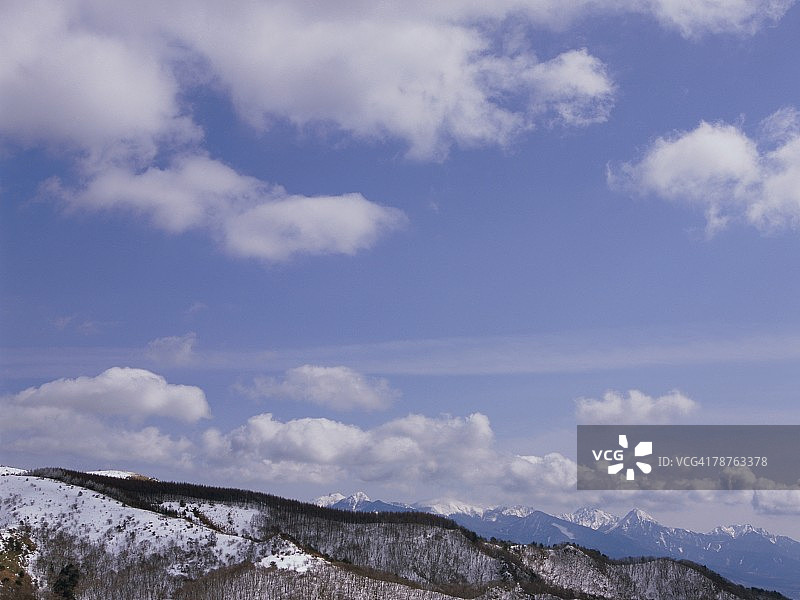 日本长野县雪山图片素材