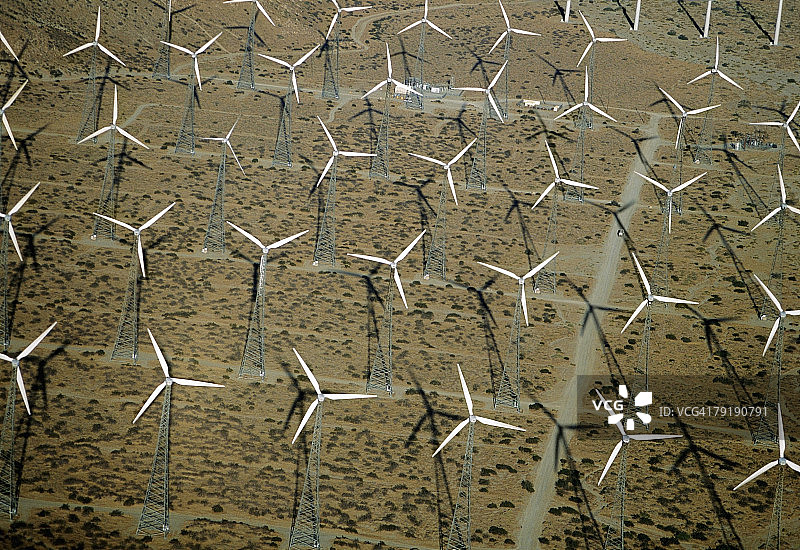 加利福尼亚州惠特ewater的风力发电场涡轮机图片素材