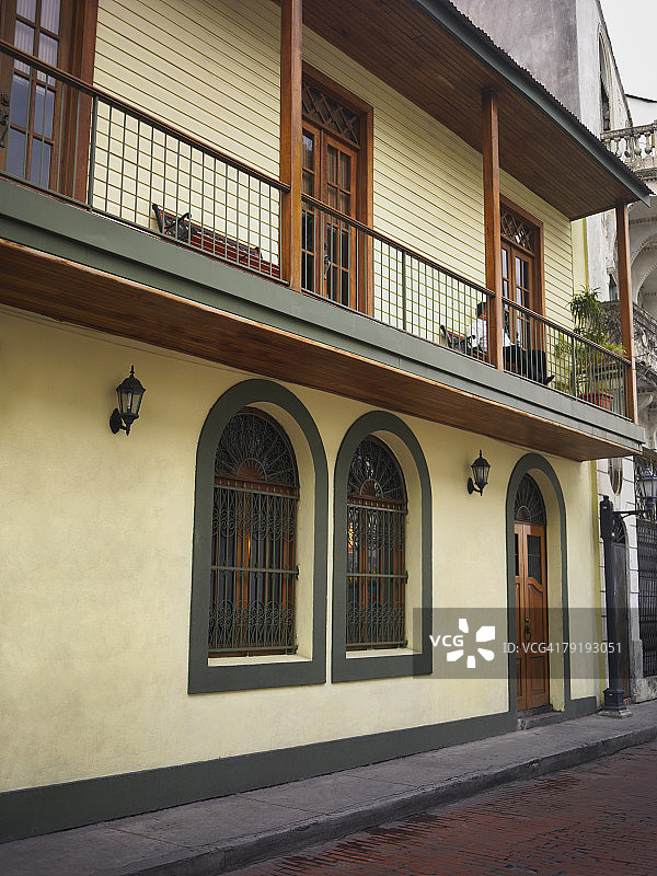 巴拿马城老巴拿马街道沿线的建筑图片素材