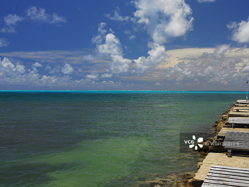哥伦比亚普罗维登西亚岛海景全景图片素材