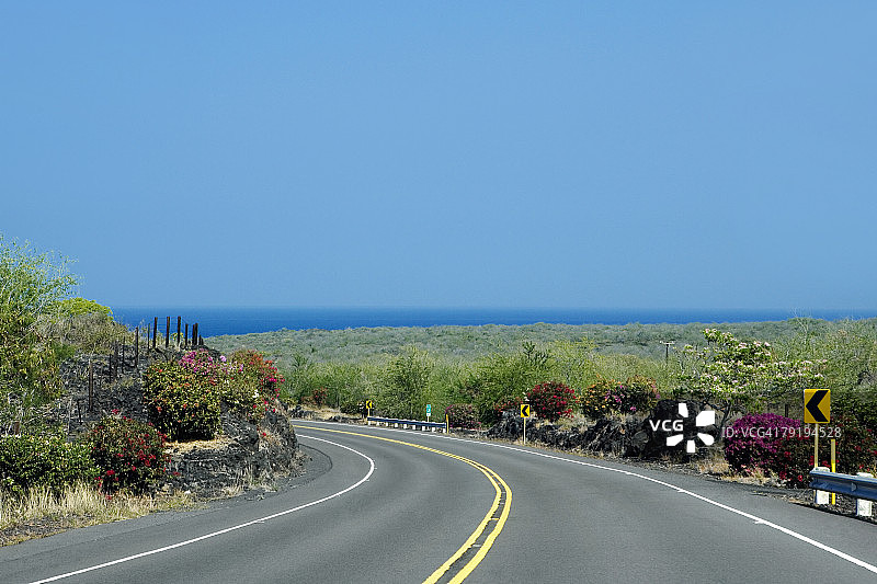美国夏威夷大岛科纳海岸公路风光图片素材