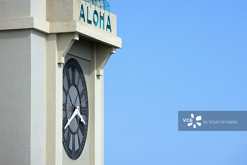 美国夏威夷群岛钟楼高处景观图片素材