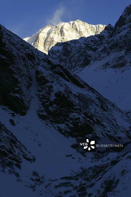 尼泊尔安娜普尔纳山脉雪山全景图片素材