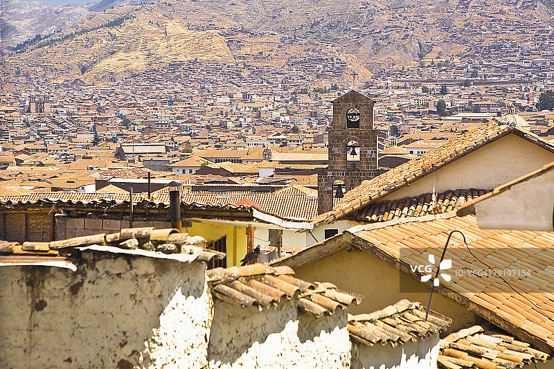 秘鲁库斯科圣布拉斯教堂高角度景观图片素材