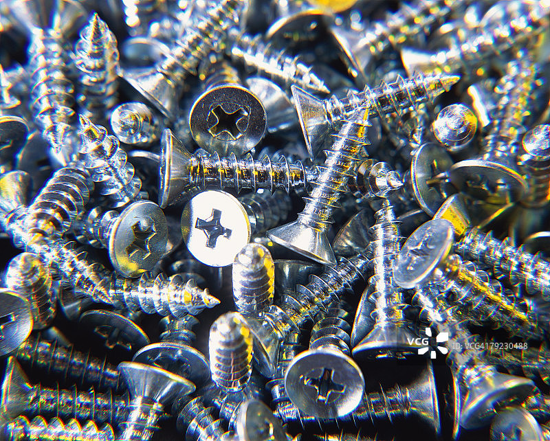 大量螺丝钉特写图片素材