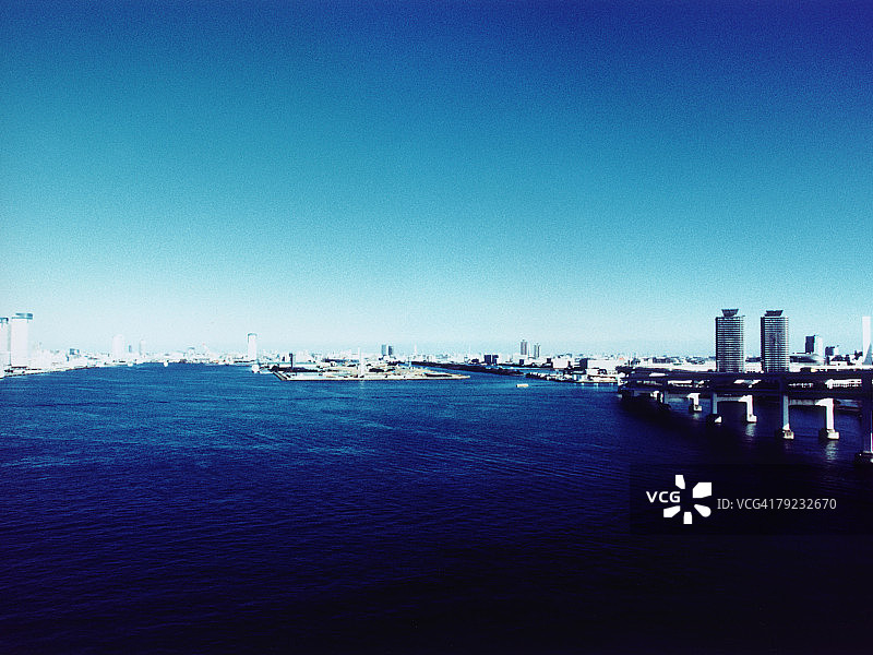 日本东京湾鸟瞰图片素材
