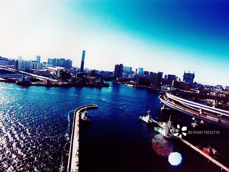 日本东京湾鸟瞰图片素材