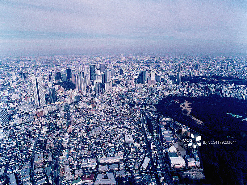 日本东京涩谷区航拍图片素材