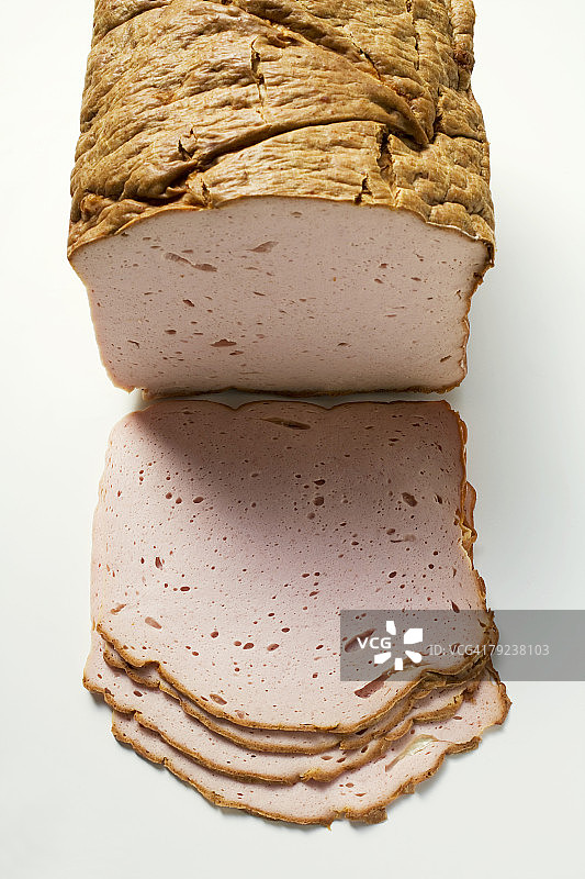 LeberkSse（一种肉糕），一件和切片图片素材