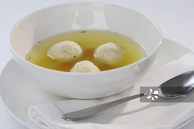 Matzah球汤特写图片素材