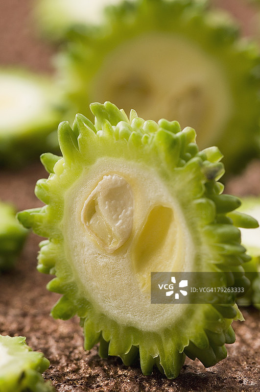 苦瓜片特写图片素材