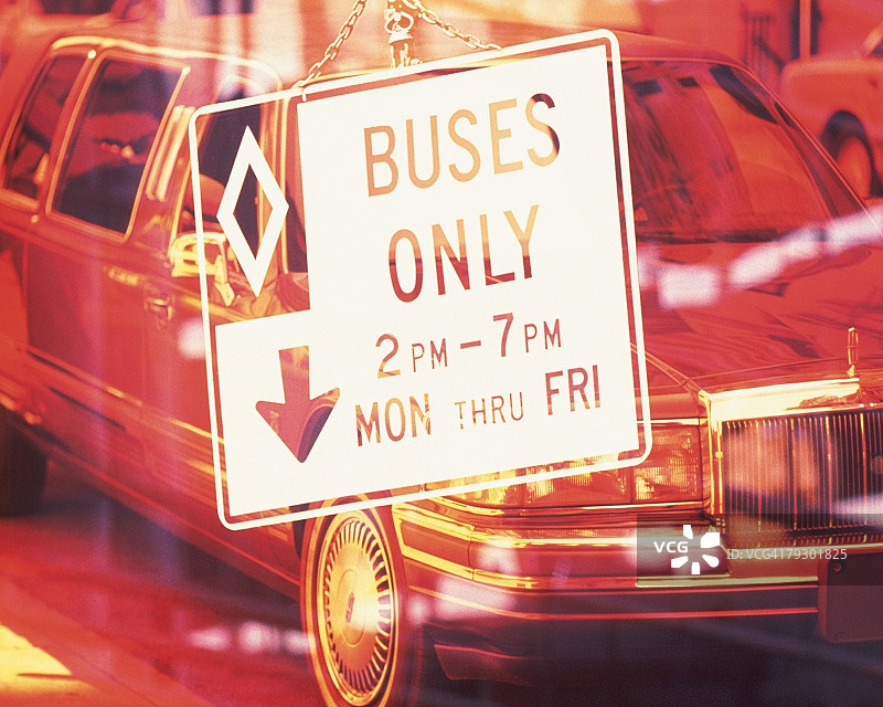 纽约市的标志牌和汽车，美国纽约，CG合成图片素材